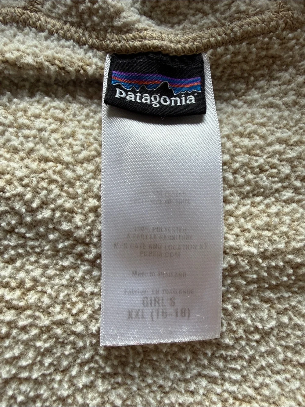 Patagonia Hooded Teddy Fleece Jacket in Light Taupe